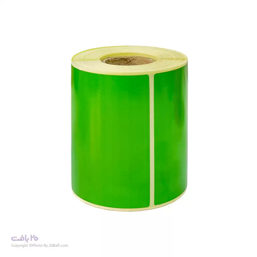 برچسب سبز تک ردیفه کاغذی 100*80 (500 تایی)